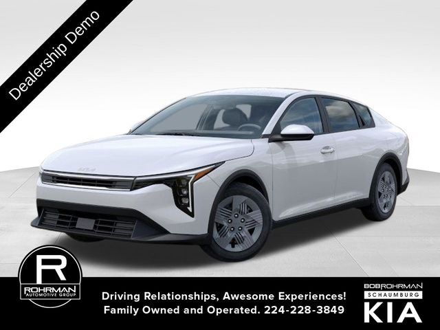 2025 Kia K4 LX in Snow White Pearl — front three-quarter view