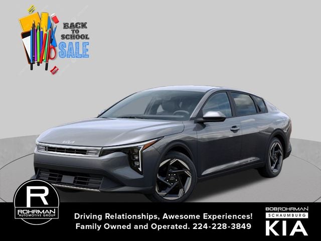 2026 Kia K4 EX in Steel Gray — front three-quarter view
