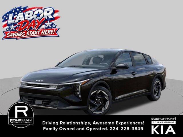 2026 Kia K4 EX in Aurora Black Pearl — front three-quarter view