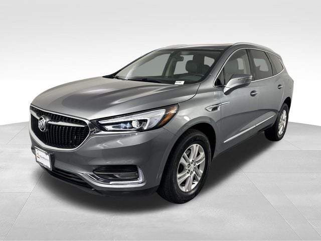 2018 Buick Enclave Essence in Satin Steel Gray Metallic — front three-quarter view