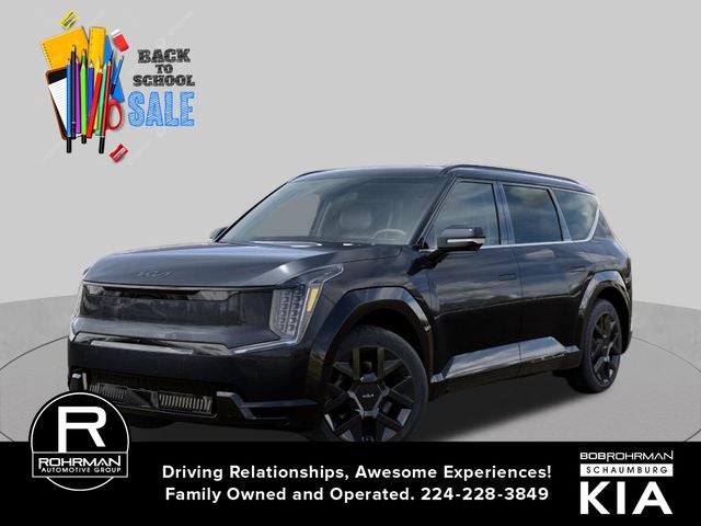 2026 Kia EV9 Land in Panthera Metal — front three-quarter view