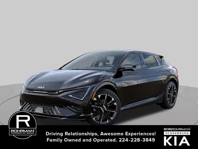 2026 Kia EV6 GT-Line in Ebony Black — front three-quarter view