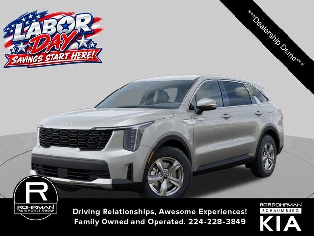 2026 Kia Sorento LX in Ivory Silver — front three-quarter view
