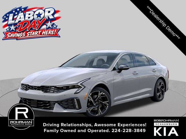 2026 Kia K5 GT-Line in Wolf Gray — front three-quarter view