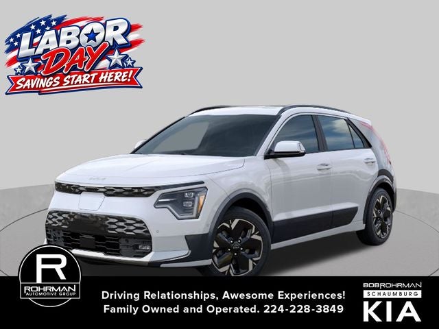 2026 Kia Niro EV Wave in Snow White Pearl — front three-quarter view